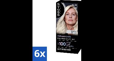 SYOSS - Coloration 12-53 Platinum Pearl - Haarverf - Grijsdekking - Vermindert Haarbreuk - Voordeelverpakking - 6 stuks