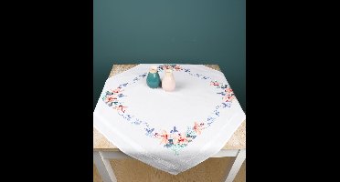 Vervaco - Tafelkleed kit met ingeweven boord - 80 x 80cm - Hibiscus - PN-0186450