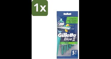 Gillette Blue II - Plus Slalom - Wegwerpscheermesjes - 5 Scheermesjes - 1 stuk