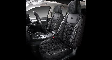 Autostoelhoezen voor Maserati Lavante | Complete set | AID404 | Zwart met zwarte stiknaden