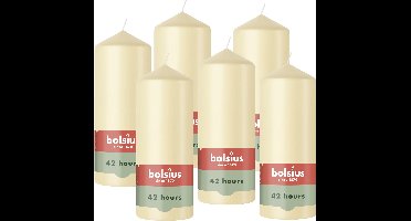 Bolsius - Gladde Stompkaarsen - Beige - 6 stuks - 15cm - 42 Branduren
