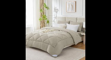 Boraboi® Warm en comfortabel winterdekbed van microvezel in beige, 200 x 200 cm
