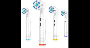 Vervangende Tandenborstelkoppen Passend voor Oral B Elektrische Tandenborstels, 4 Stuks, zachte ultradunne Borstels voor Pro Tandenplakverzorging, Vervangingsonderdelen voor Braun Modellen 3756 3757 3744 3765 3738 4729 4739