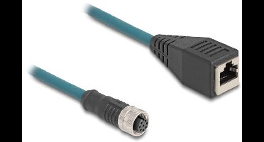 M12 8-pins A-gecodeerd (v) - RJ45 (v) industriële netwerkkabel | CAT5e | PU | 0,50 meter