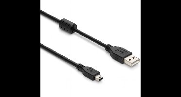 USB kabel USB 2.0 Type-A mannelijk naar USB 2.0 Mini-B Mannelijk 1.5 meter Zwart