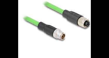 M12 8-pins X-gecodeerde industriële netwerk verlengkabel | CAT6a | PUR | 1 meter
