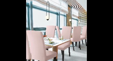 Stoelhoes - Stoelhoezen - voor Eetkamerstoelen Verwijderbare Wasbare Eetstoelhoezen voor Hotel, Eetkamer, Banket - Set Van 2 - Lichtroze - 50D x 50B x 60H centimeter