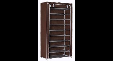 Ruimtebesparende schoenenkast met 11 legplanken - 60 x 30 x 175 cm, tot 30 paar schoenen, waterdicht en stofdicht