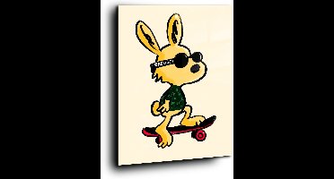 Skating breucci bunny - Meerdere kleuren - Poster 60 x 80 cm Zi