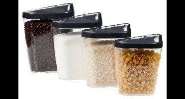 Benson 4-delige voorraadpotten - BPA-vrij - luchtdicht - verschillende maten - doorzichtig ontwerp