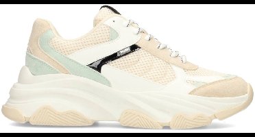 POSH by Poelman GIGI Dames Sneakers - Wit met groene combinatie