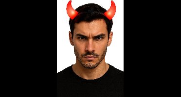 Partychimp Voordeelverpakking 6 pack Duivel Hoorns Met Rood Licht voor bij Halloween Kostuum Volwassenen Halloween Kostuum Heren Halloween Kostuum Dames Carnaval Accessoires Carnavalskleding Dames Carnavalskleding Heren - Inclusief batterijen