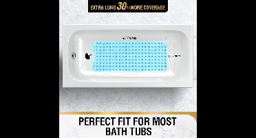 Badmat-101 x 40 cm extra lange douchemat-antislip-helder blauw-c