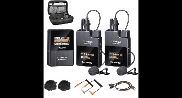 COMICA BoomX-D2 2.4G Wireless Lavalier Microphone, Compact Wireless Microphone System, Lav Microphone for Camera, Smartphone, Podcast, Interview YouTube Facebook Live Steaming