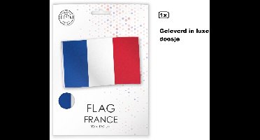 Geleverd in nette kadodoos - Vlag Frankrijk 90cm x 150cm - Landen Frans national EK WK voetbal hockey sport festival thema feest