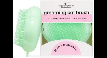 Tangle Teezer | Pet Teezer | Kattenverzorgingsborstel | Kort, medium haar | Zachte haren om knopen te ontwarren | Groen