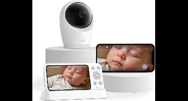eufy Baby E21 Babyfoon – Baby Monitor – 4K Camera – Hybride Wi-Fi – App- en Monitorbediening – Ultrahelder Nachtzicht – Pan-Tilt – 8× Zoom – Draagbare Camera met Ingebouwde Batterij – ANR – Slimme Waarschuwingen