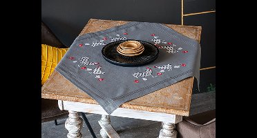 Vervaco - Tafelkleed kit - Haan en kip - PN-0186078 - Borduren - Borduurpakket - Borduurpakket volwassenen - Borduurpakket kind