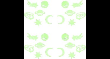 Home Deco Kids Glow in the dark Planeten - 48x stuks - groen - kunststof - kinderkamer - decoratie