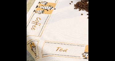 Vervaco - Aïda tafelkleed kit - Thee en koffie - PN-0021725 - Borduren - Borduurpakket - Borduurpakket volwassenen - Borduurpakket kind