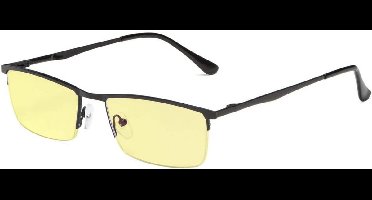 Blauw Licht Blokkerende Computerbril - Halfmontuur Leesbril met Geel Getinte Lens (Sterkte 2.25)