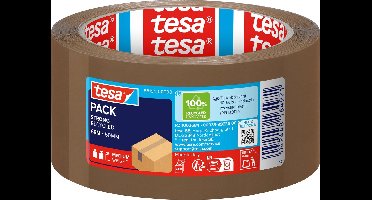 Tesa Pack® eco Strong verpakkingstape, 66m x 50mm, bruin, pak à 6 stuks