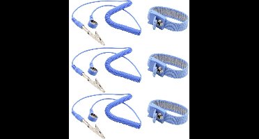 Quadrios ESD-armband Blauw Drukknop 10 mm