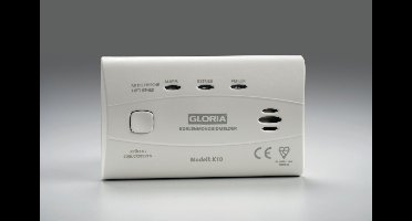 Gloria K10-D Koolmonoxidemelder Incl. batterij (10 jaar) werkt op batterijen Detectie van Koolmonoxide