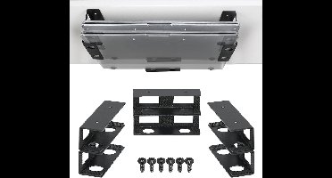 Dubbellaagse plank onder het bureau met siliconen pad - ruimtebesparend, kan op een bureau of aan de muur worden geïnstalleerd - multifunctionele opbergruimte - geschikt voor laptops en tablets - kan worden geïnstalleerd met schroeven of tape