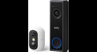 eufy C30 2K Draadloze Video Deurbel 2K FHD - Accu Zwart + eufy Security eufyCam C35, Wit, Draadloze Beveiligingscamera, Voor Buiten en Binnen. Bundelvoordeel
