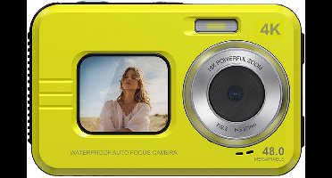 KINSI Waterdichte Actiecamera 4K met Voor Scherm - Dual Display Sportcamera voor Duiken, Fietsen en Avontuur