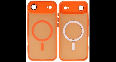 MagSafe Hoesje Geschikt voor iPhone Air - Mat-Transparent met Camera Beschermer Case - Oranje