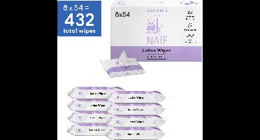 Naïf - Lotion Billendoekjes - 432 doekjes (8 stuks x 54 doekjes)