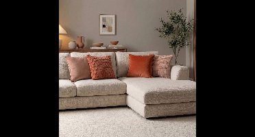 KUSSENHOES-SET - 4-delig - Dual Harmony - 45x45 cm - exclusief binnenkussens - oranje, roze