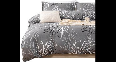 3-Delige Dekbedovertrekset: Modern Bloemen- en Bladpatroon (Huidvriendelijk) - 135x200cm