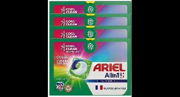 Ariel 3in1 Pods Color Clean & Fresh – Wasmiddel Pods – 20 Wasbeurten – 4 x 20 Wasbeurten