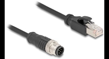 M12 8-pins A-gecodeerd (m) - RJ45 (m) industriële netwerkkabel | CAT5e | PVC | 2 meter