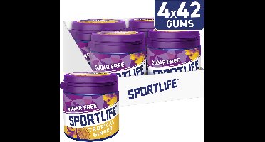 Sportlife Kauwgom tropical & ginger pot - tropische gember - 4x99g