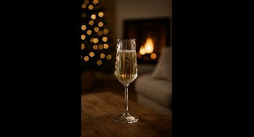 Pasabahce Allegra Focus 440447 - Geribbelde Champagneglazen - Flute - 195 ml - Set van 6