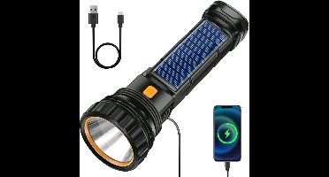 RVV® Zaklamp opwindbaar - Zaklamp - Zaklampen - Zwart - 7cm x 7cm x 19cm