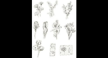 Masking Tape Stickers - Washi Tape Stickers - Zwart Wit Bloemen - Minimalistische Decoratieve Stickers - DIY & Knutselen - Planner & Bullet Journal Stickers - Afm 30-50 mm - 30 Stuks