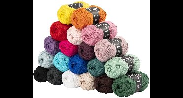 Katoen garen l: 170 m 8/4 kleuren assorti 20x50gr