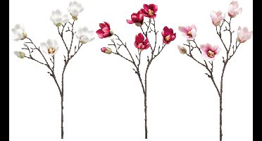 Emerald - Kunstbloem Magnolia mini 65cm - Set van 3 - Kunstplant voor binnen