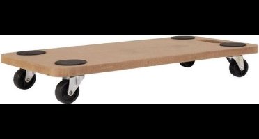 TOPGEAR - Transportroller - Hondje - Platformwagen - Meubelroller - Dolly - Verhuis Trolley - Hout - 57x29cm – 200kg Draagvermogen – Sterke Transportkar met Rubberen Wielen
