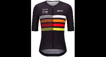 Santini Pirelli Tape Korte Mouw Wielertrui Zwart S Man,Vrouw