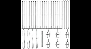 vidaXL - Hekpaal. - Zilverkleurig