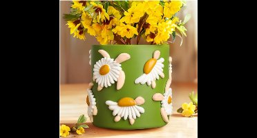 Kleurrijke Bloempot Schildpad Vorm - Madeliefjes Decoratie - Unieke Succulent Pot Met Drainage - Kleine Plantenpot Voor Binnenplanten - Veelzijdige Huisdecoratie Voor Plantenliefhebbers - Groen