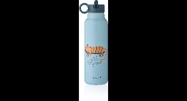 Liewood Drinkfles RVS Falk Tiger Beach Blue 500ml
