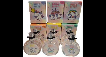 Hello Kitty Unicorn Parfum set 6 stuks voor kinderen - 6x15ml - Meisjes