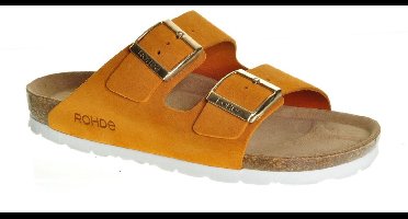 Rohde Slipper Geel Leder Tweeband maat 38